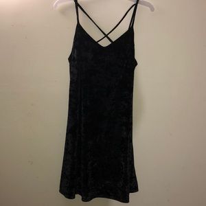 black velvet dress with strappy back